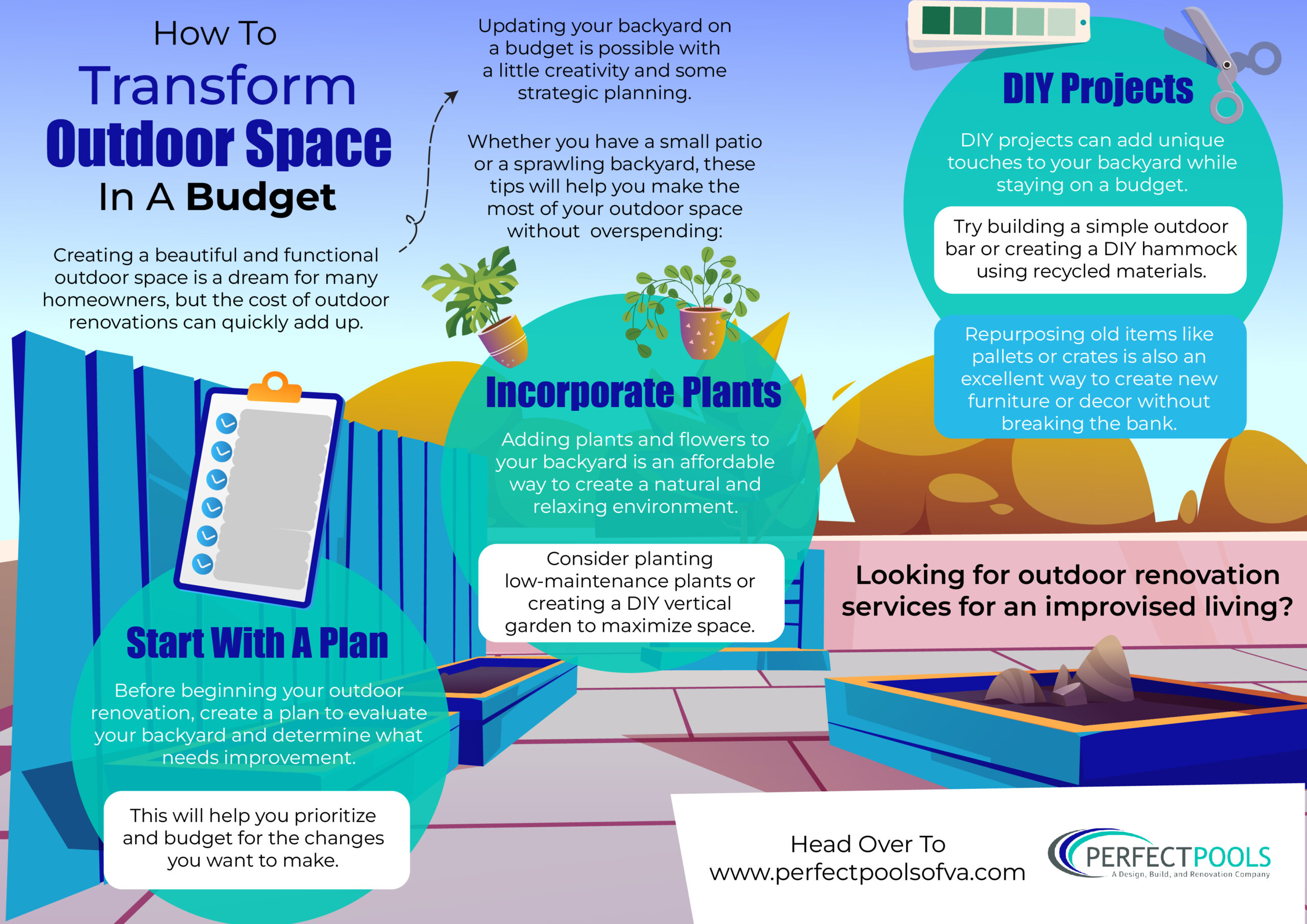 How to Transform Your Outdoor Space in a Budget - Infograph