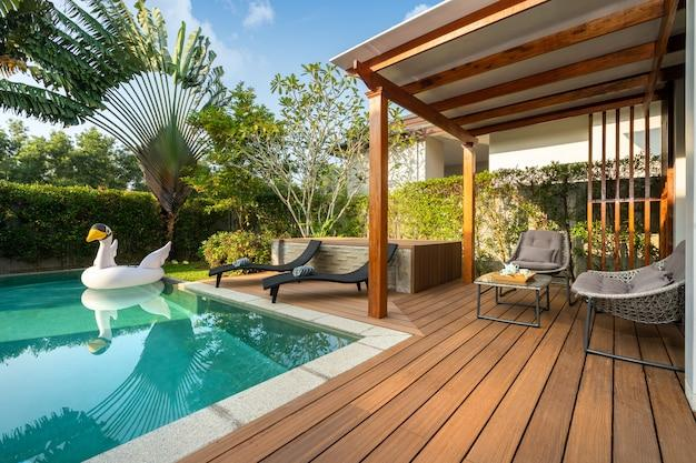 Pool in the backyard